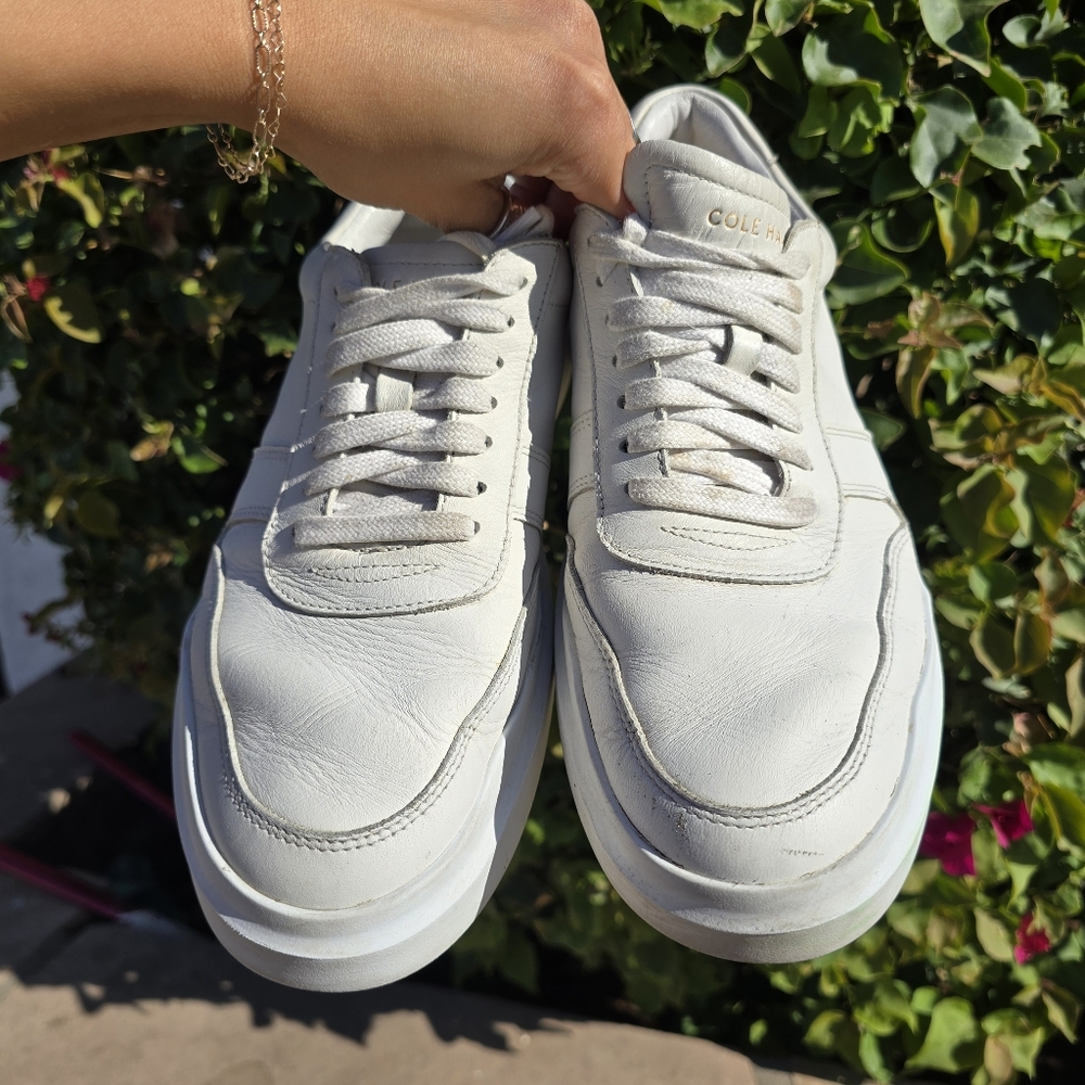 Cole Haan Mens Shoes White Leather Sneakers